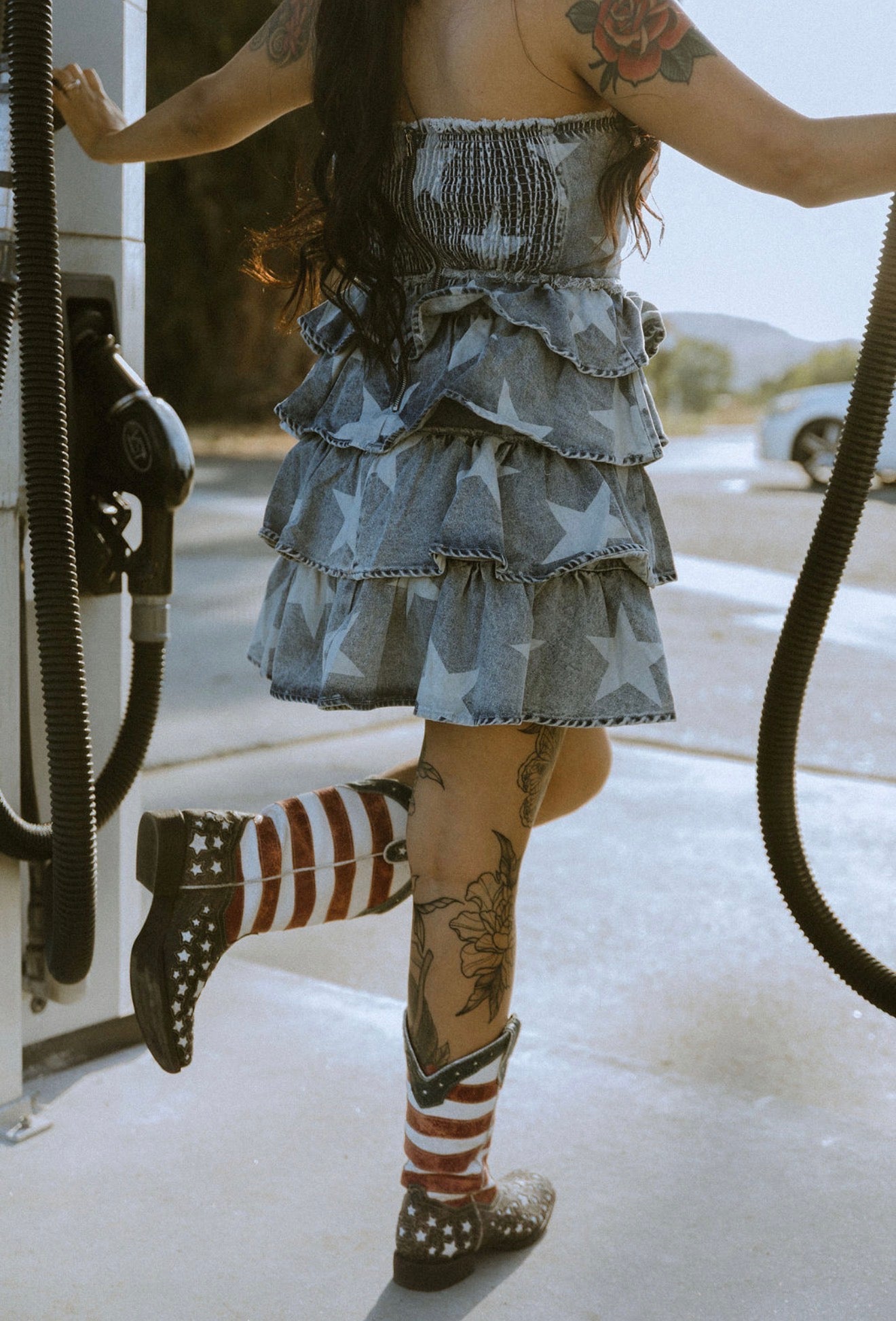 Denim Star Mini Dress