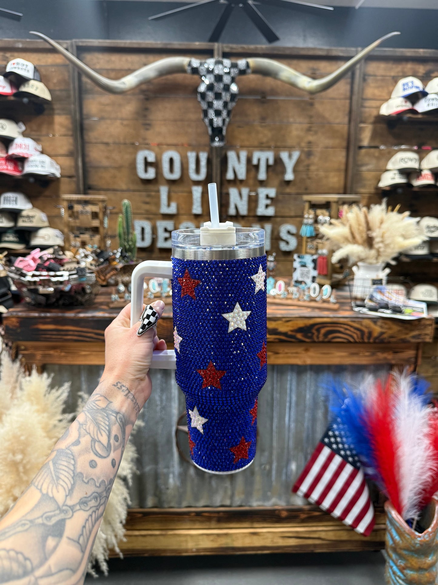 Rhinestone Stars Tumbler
