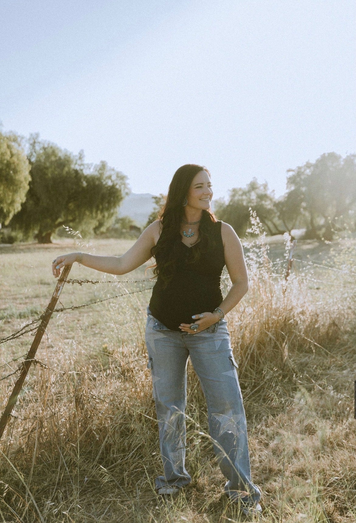 Rhinestone Cargo Jeans