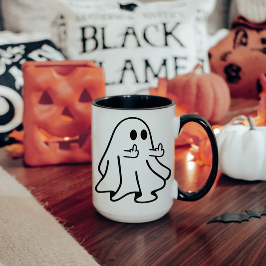 Middle Finger Ghost Coffee Mug