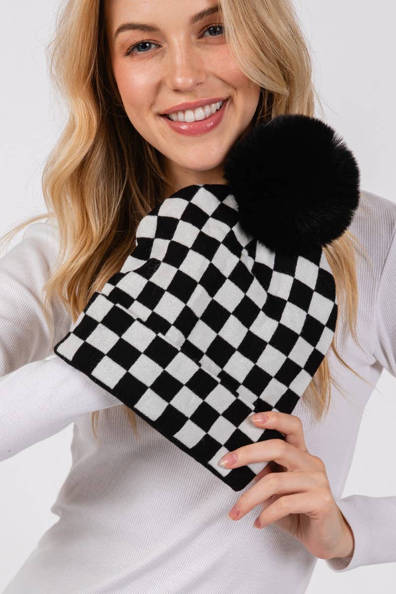 Checkered Beanie