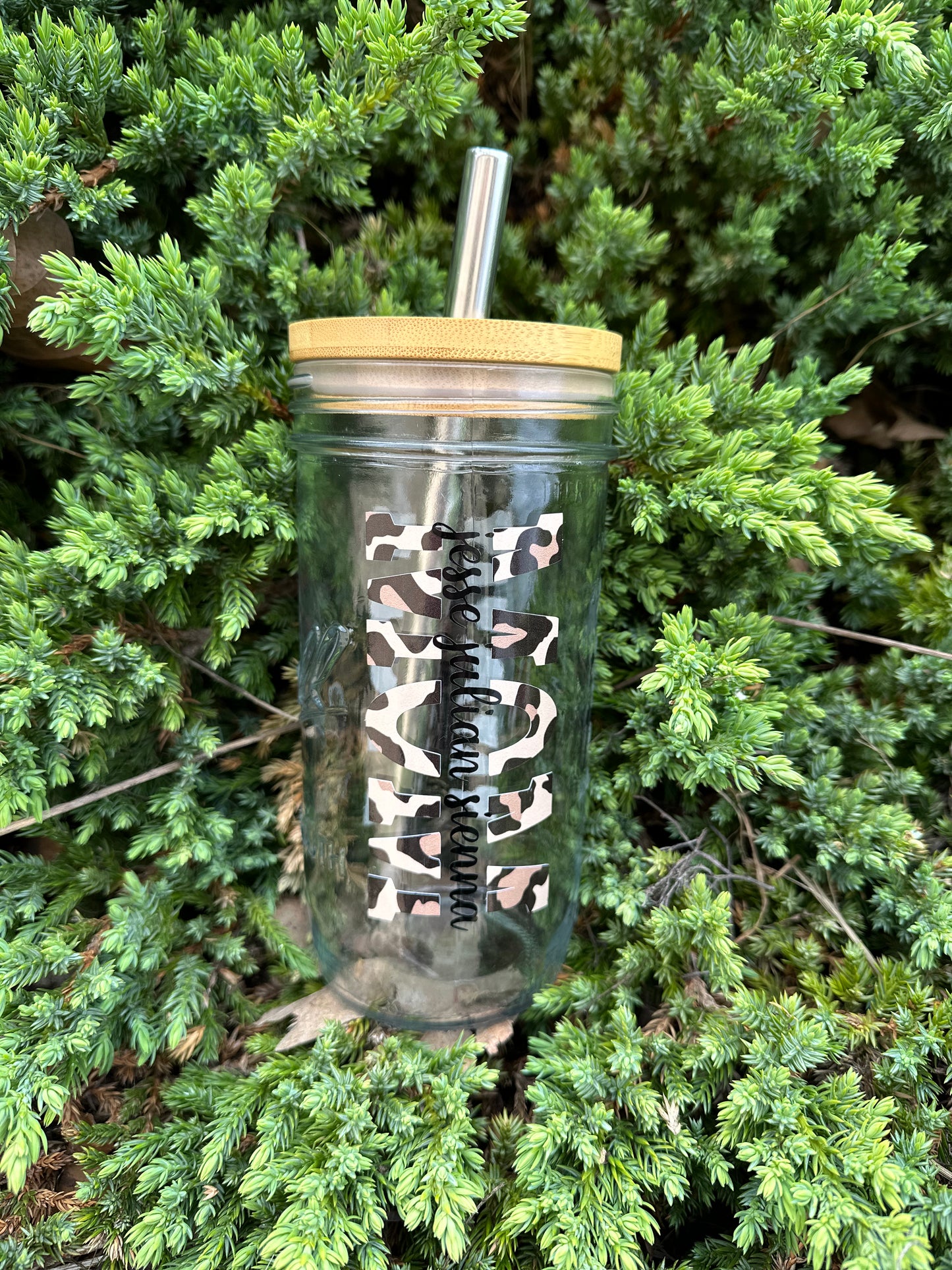 Personalized Mom Glass Tumbler with Kid Names