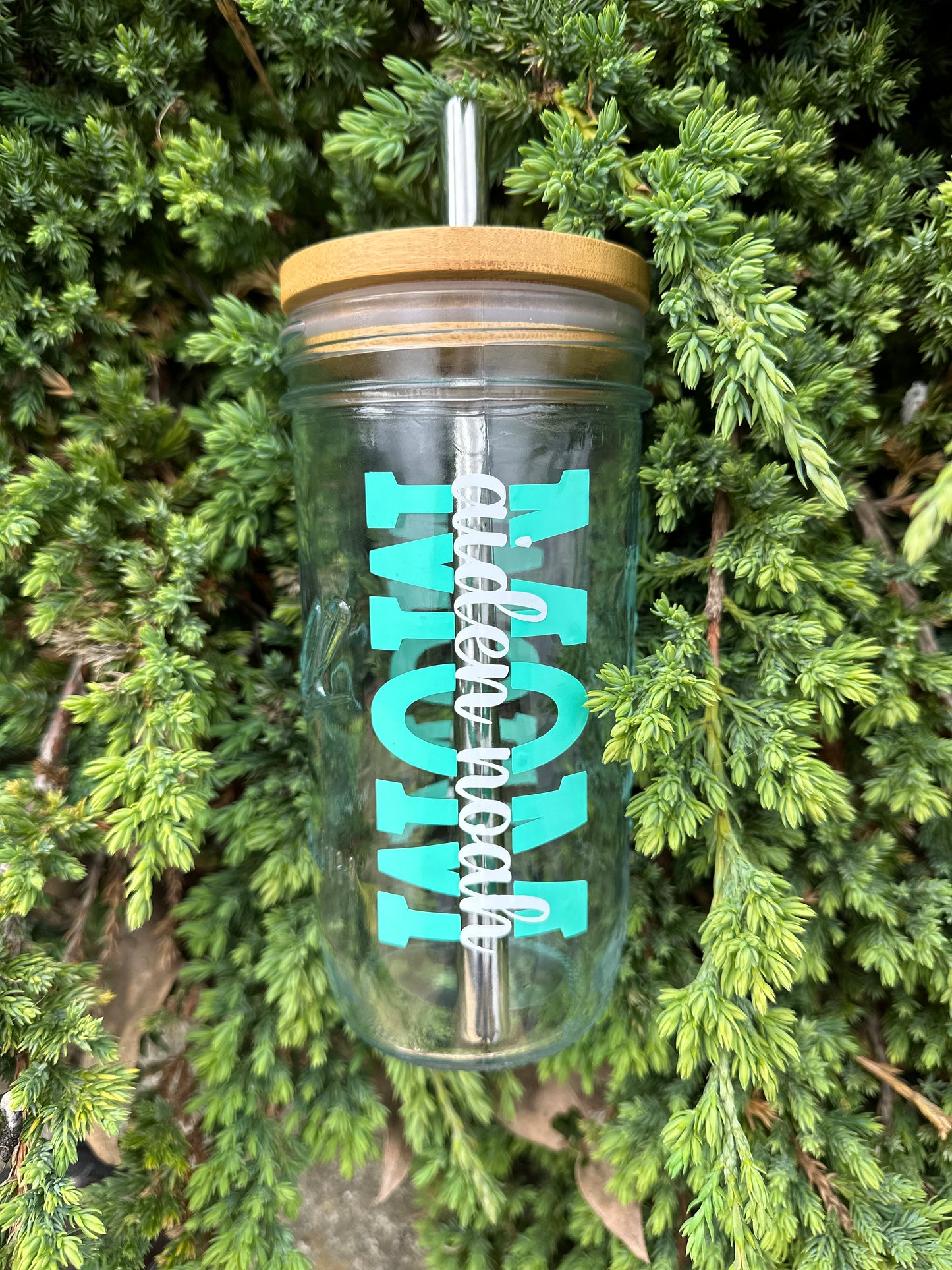 Personalized Mom Glass Tumbler with Kid Names