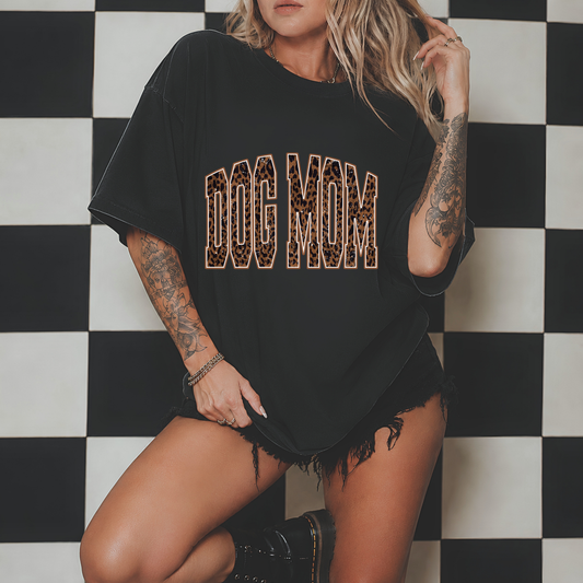 Leopard Dog Mom Tee