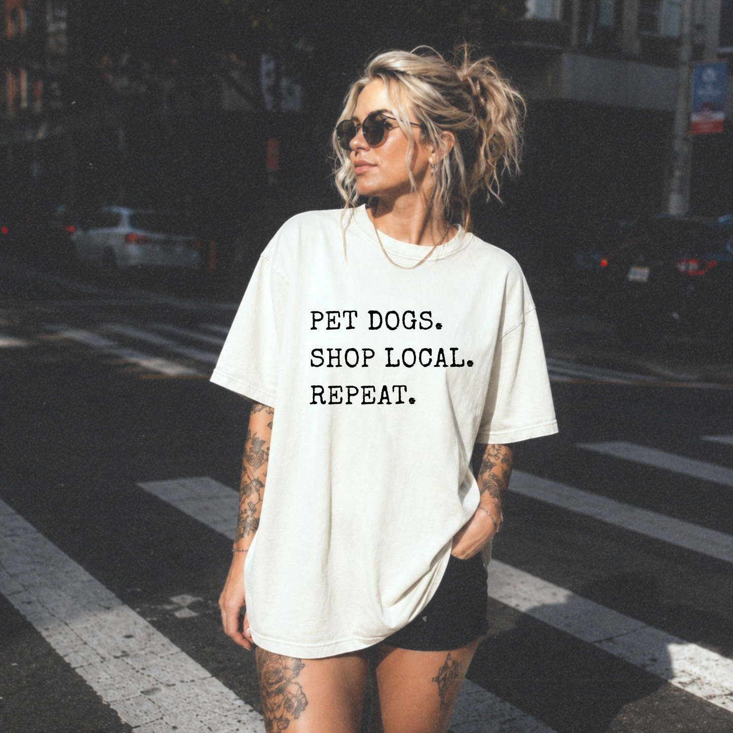 Pet Dogs Shop Local Repeat Tee