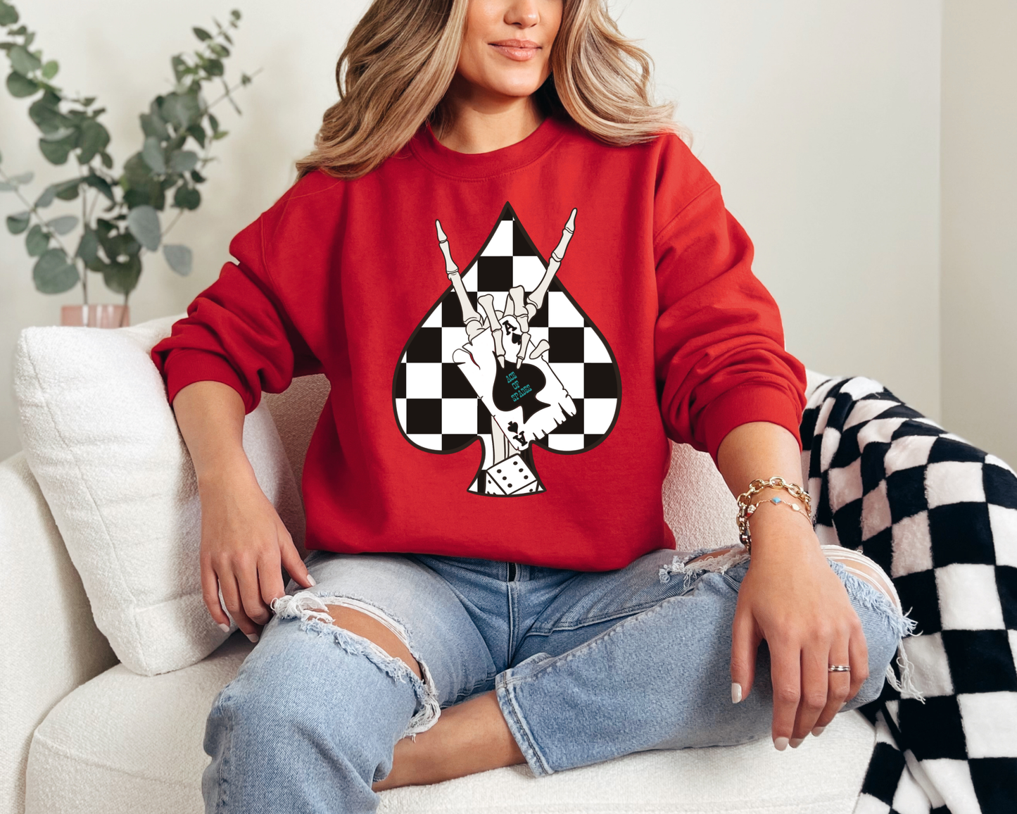 Checkered Spade Crewneck