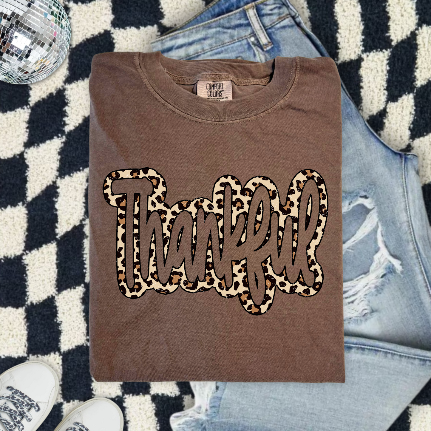 Leopard Thankful Tee