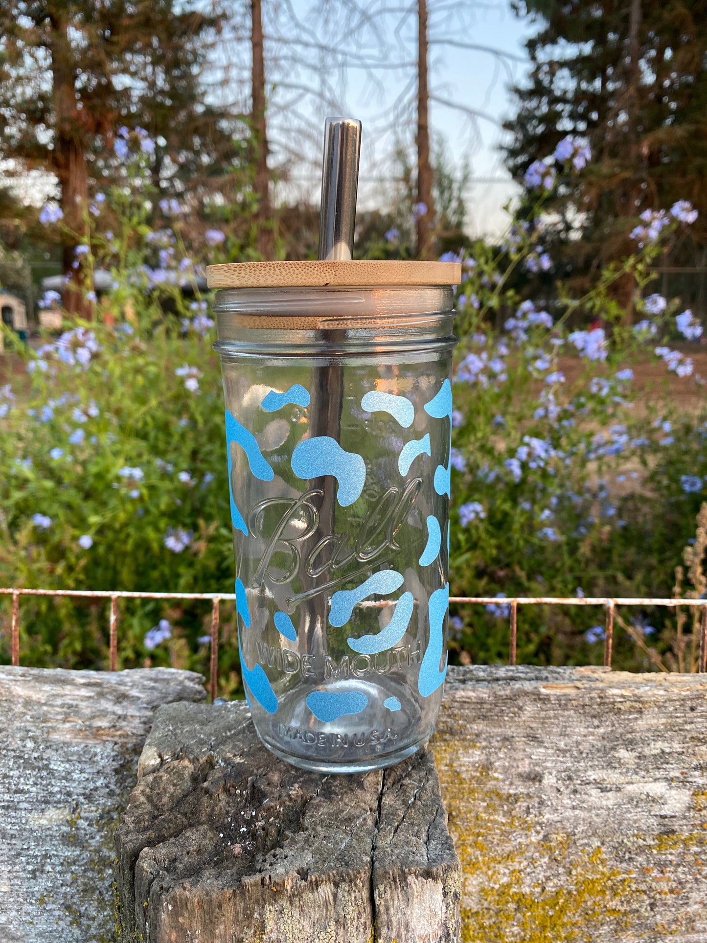 Colored Leopard Glass Tumbler