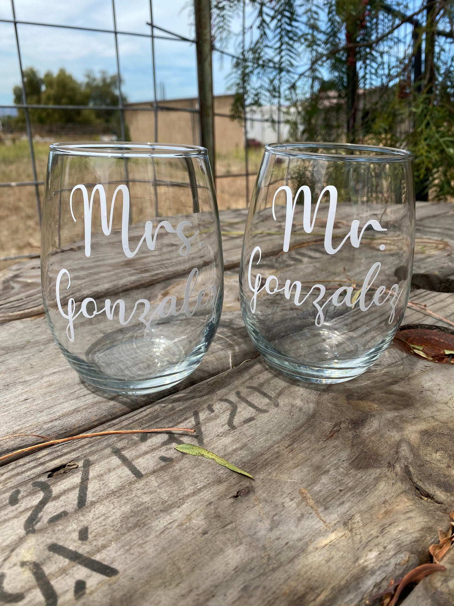 Mr. & Mrs. Wine Glasses