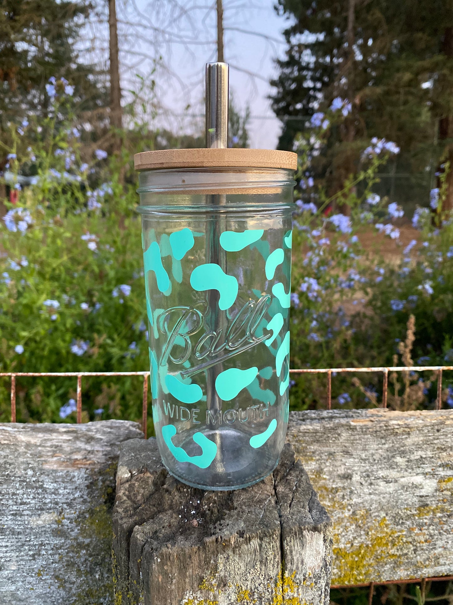 Colored Leopard Glass Tumbler