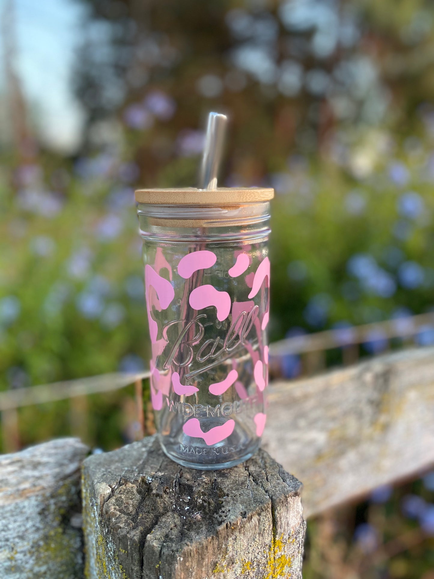 Colored Leopard Glass Tumbler