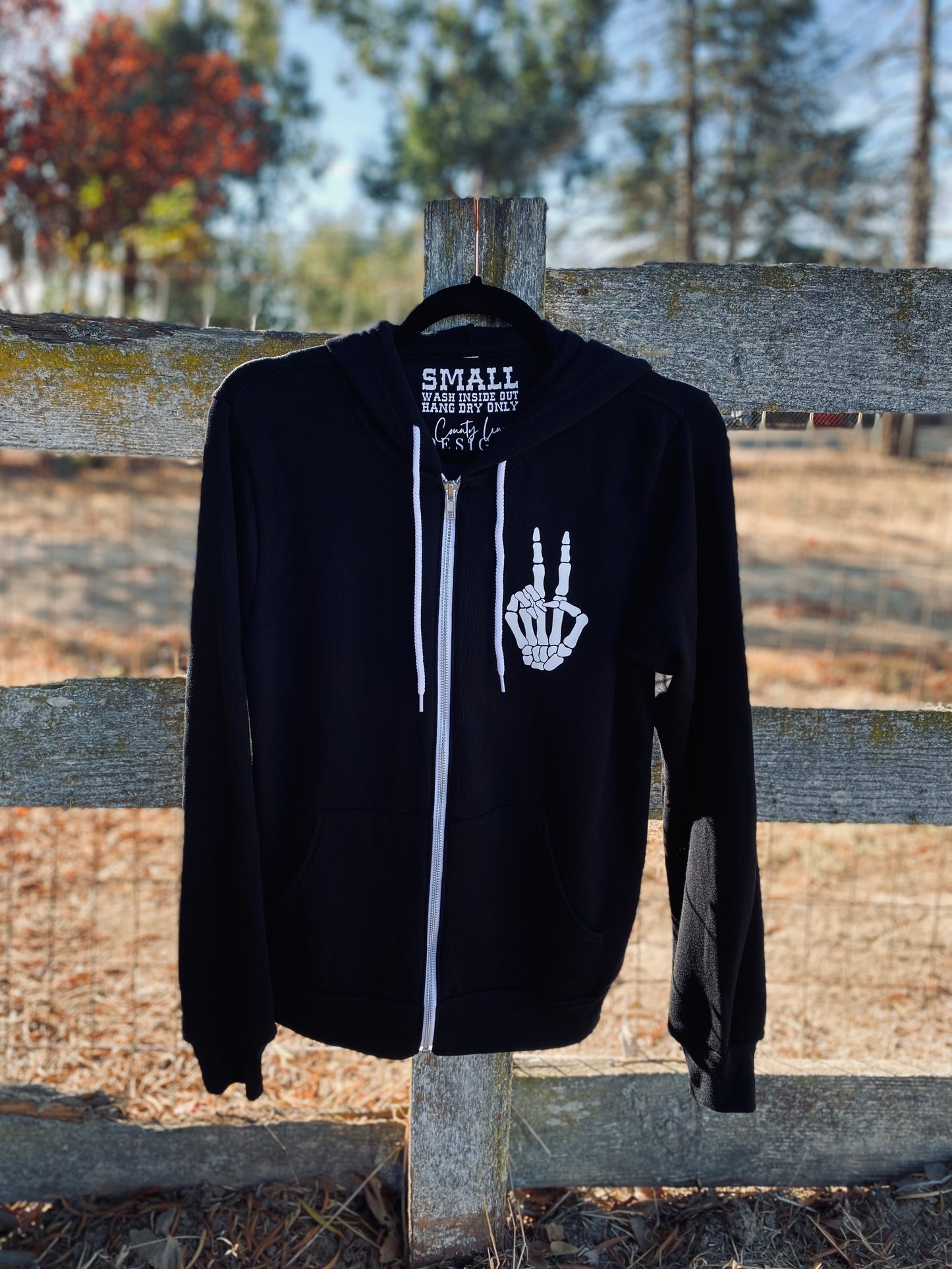 Peace Skeleton Zip Up Hoodie